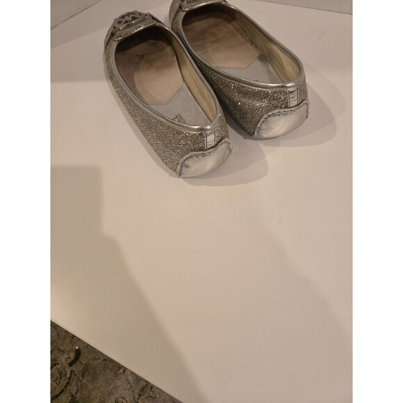 Michael Kors Fulton Ballet flat moccasin sparkly silver in Size 8 - Picture 3 of 5